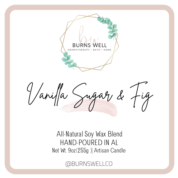 Candle - Vanilla Sugar & Fig | Elegant, Chic Scent
