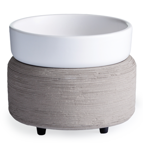 2-in-1 Grey & White Candle Warmer and Dish
